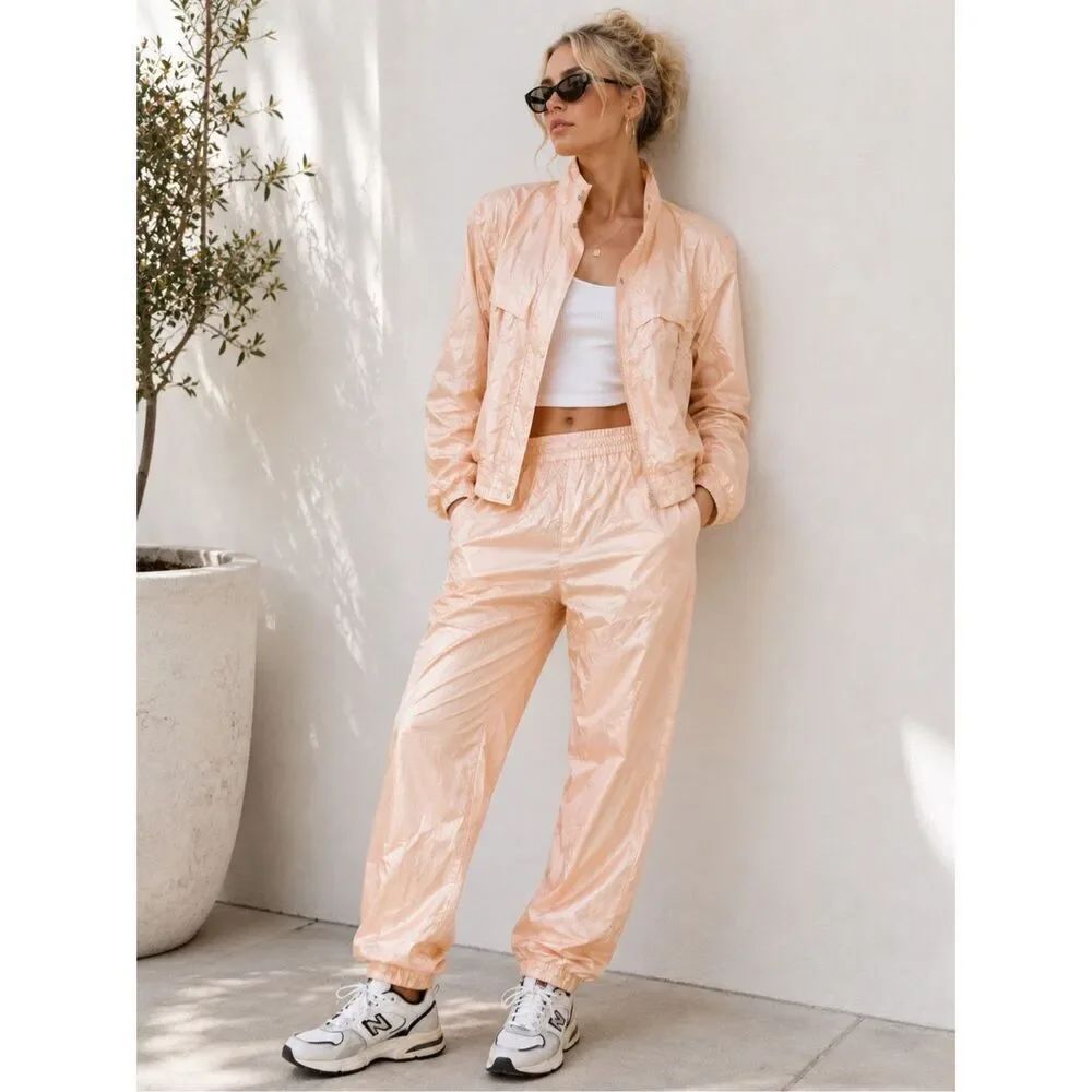 Vintage Prince Women’s Track Suit Windbreaker Jacket Pants 2 Pc Set M Nylon Hip